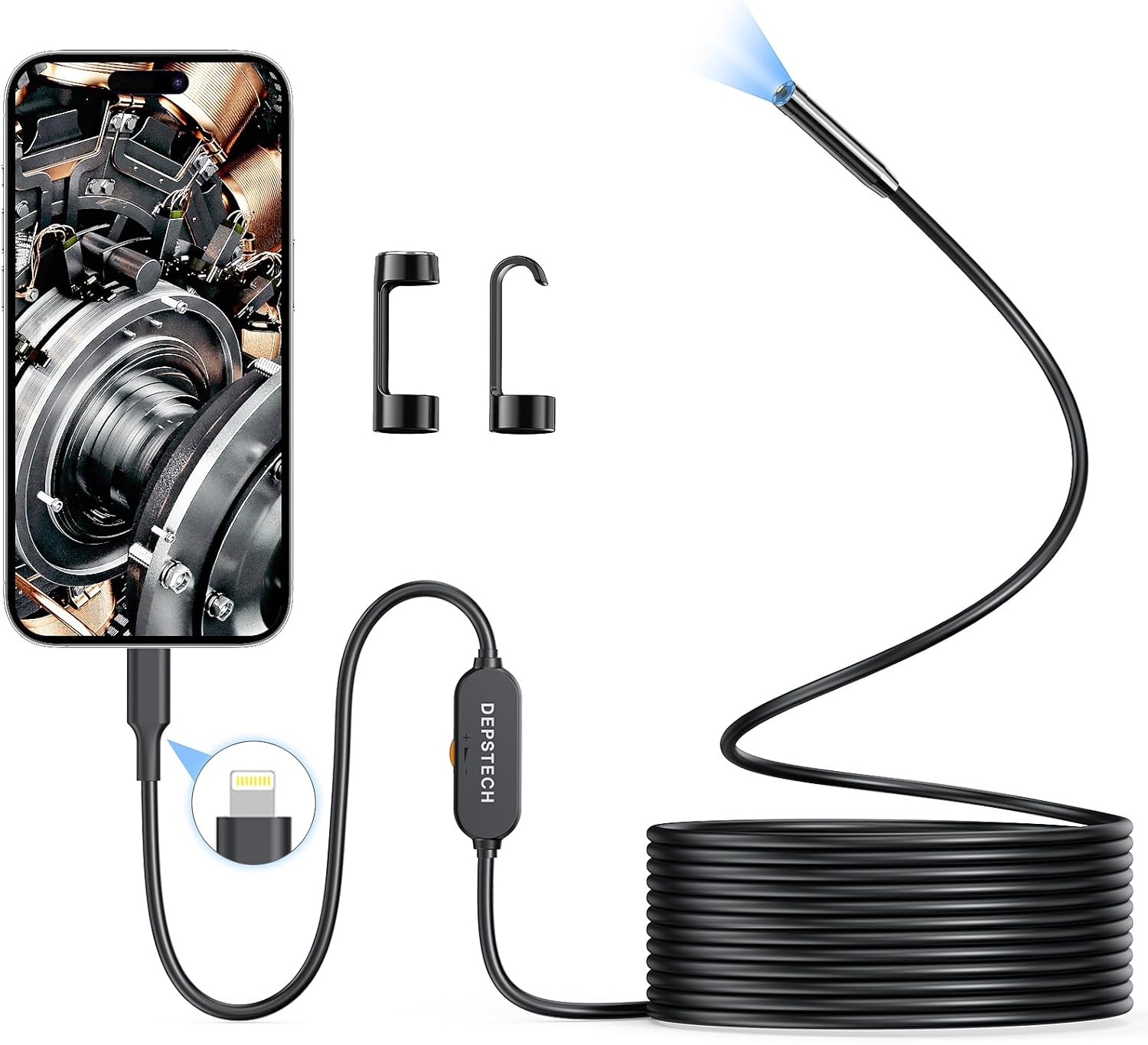 DEPSTECH Endoscope Camera with Light, FHD Borescope... DEPSTECH Endoscope Camera with Light, FHD Borescope...