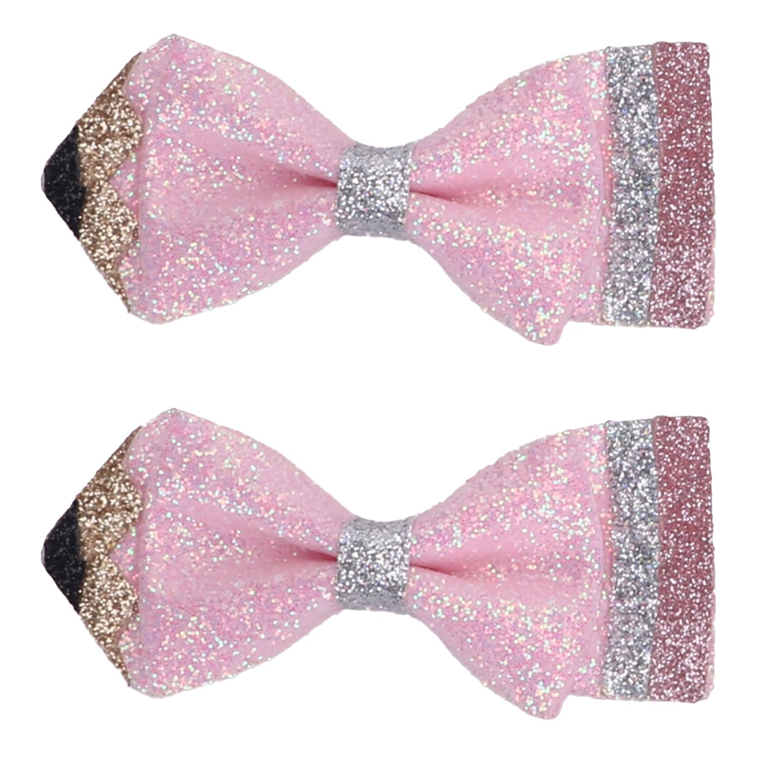 Back To School Pencil Hair Bow Clips, Sparkly... Back To School Pencil Hair Bow Clips, Sparkly...
