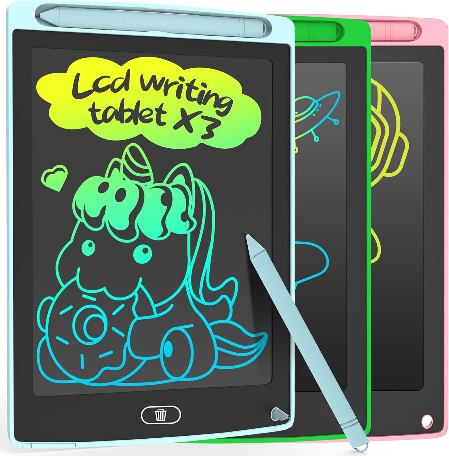 3 Pack LCD Writing Tablet, Colorful Toddler Drawing... 3 Pack LCD Writing Tablet, Colorful Toddler Drawing...