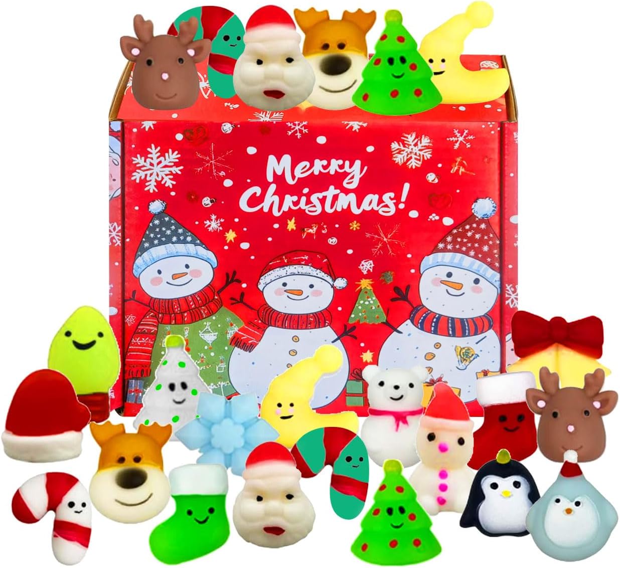 24 Pcs Christmas Mochi Squishy Toys,Mini Cute... 24 Pcs Christmas Mochi Squishy Toys,Mini Cute...