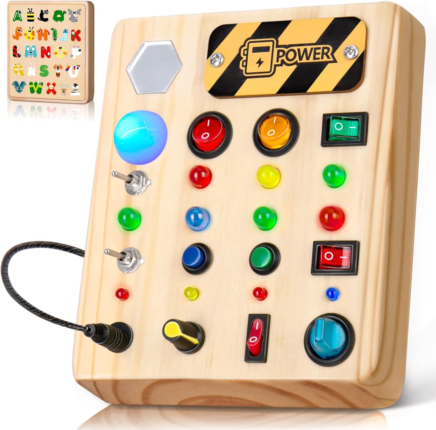 LED Busy Board, Wooden Sensory Toys for Toddler,... LED Busy Board, Wooden Sensory Toys for Toddler,...
