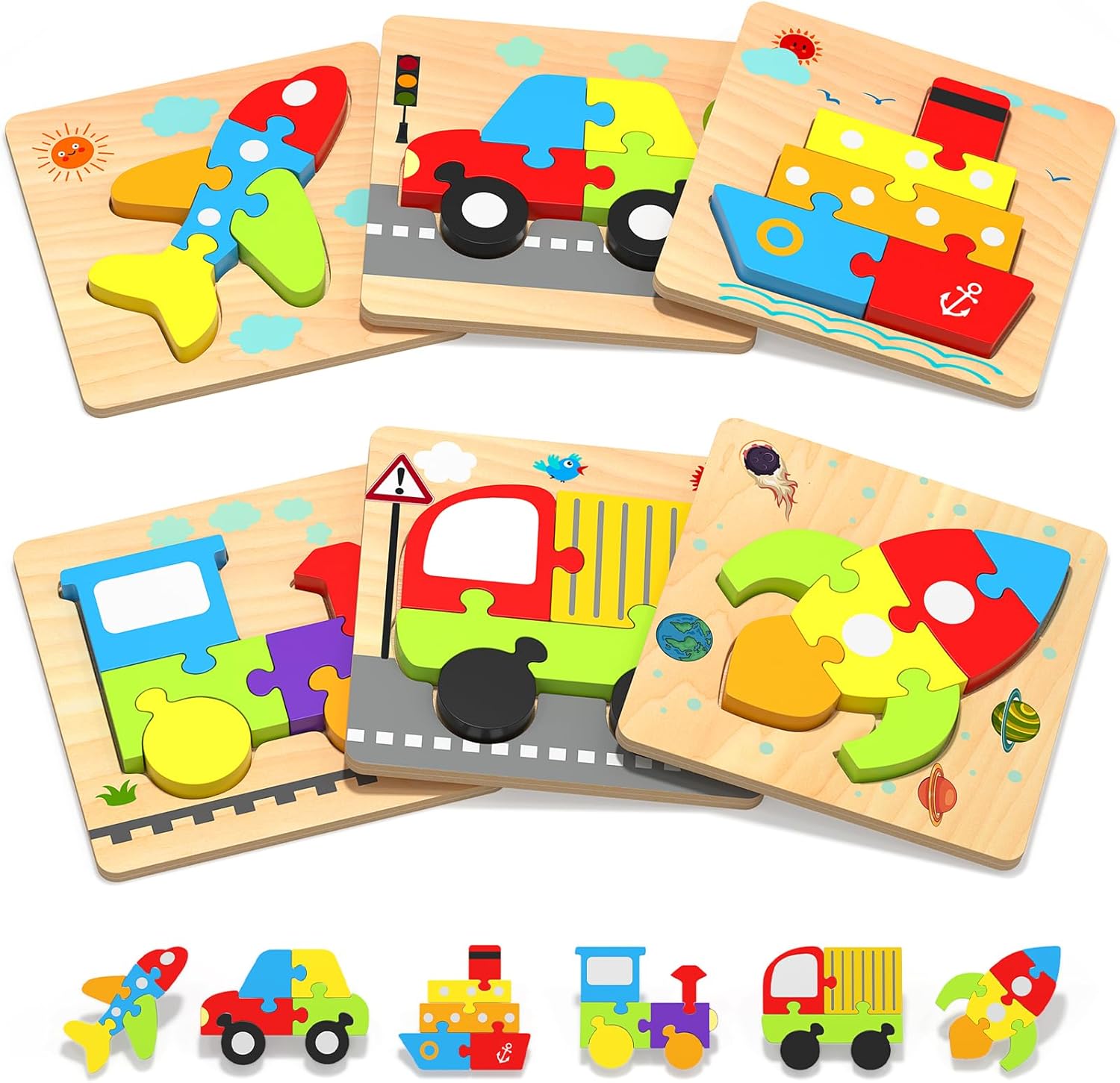 Yetonamr Wooden Toddler Puzzles Gifts Toys for... Yetonamr Wooden Toddler Puzzles Gifts Toys for...