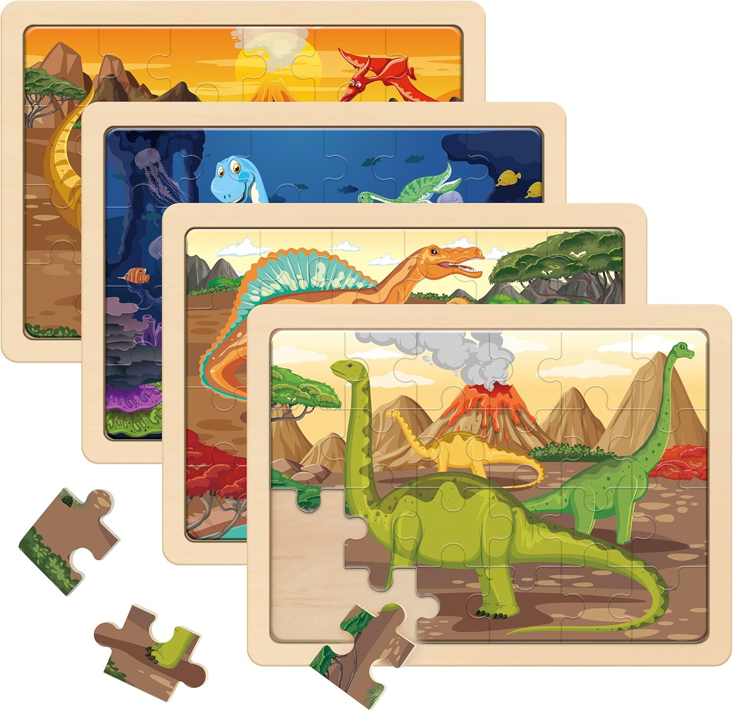 SYNARRY Large Dinosaur Wooden Puzzles for Kids... SYNARRY Large Dinosaur Wooden Puzzles for Kids...