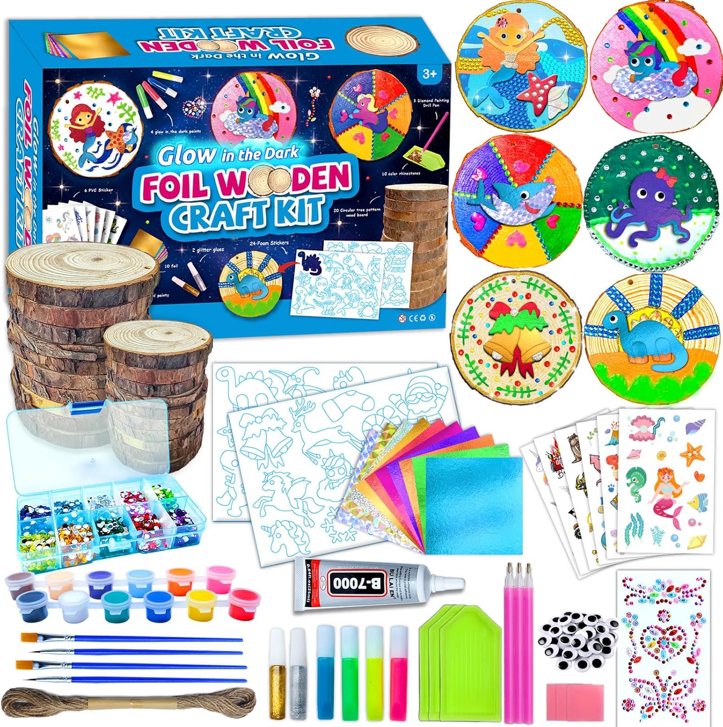 Atydkug Kids Wooden Painting Kit – Glow... Atydkug Kids Wooden Painting Kit – Glow...