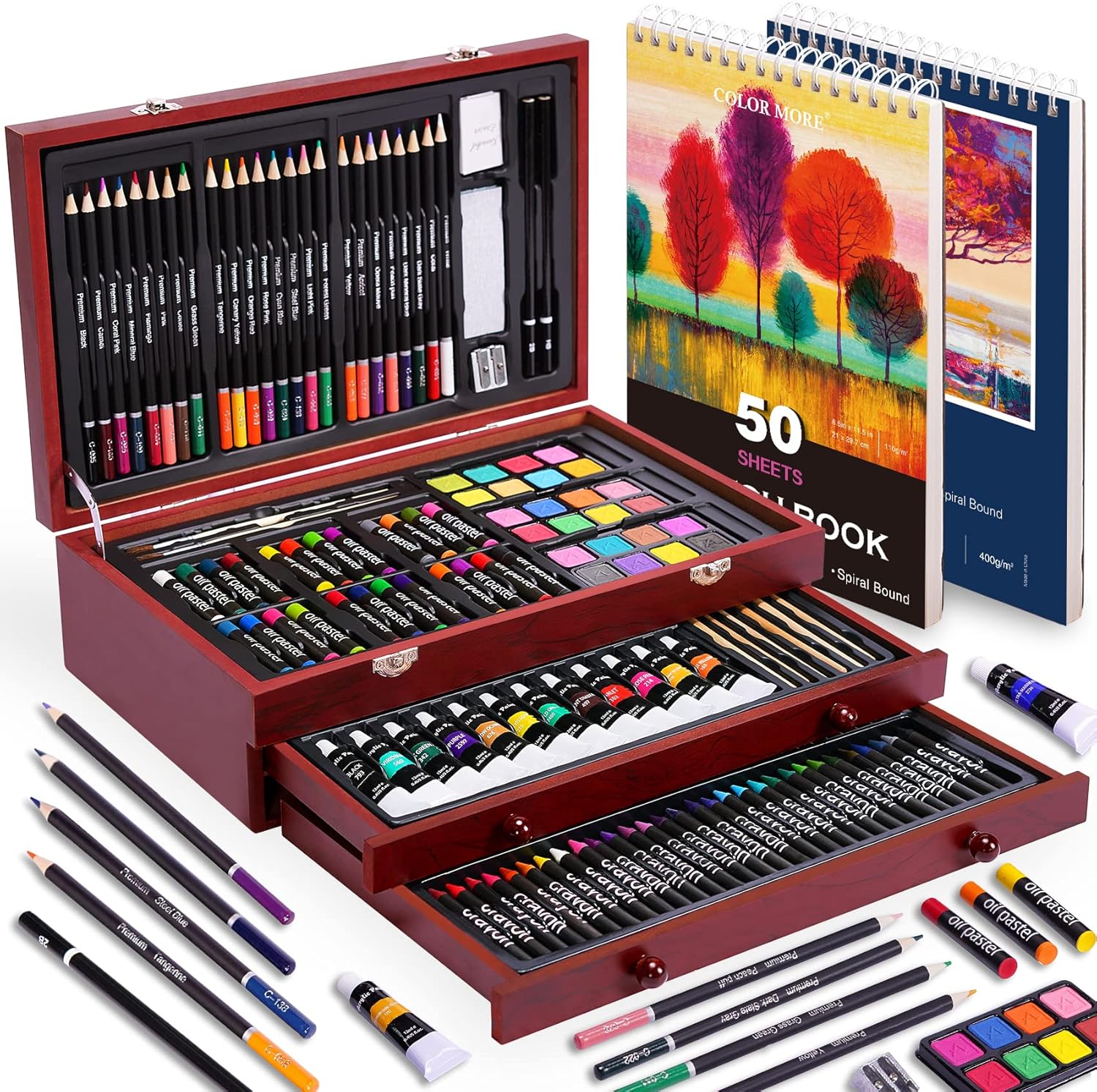 175 Piece Deluxe Art Set with 2 Drawing Pads,... 175 Piece Deluxe Art Set with 2 Drawing Pads,...