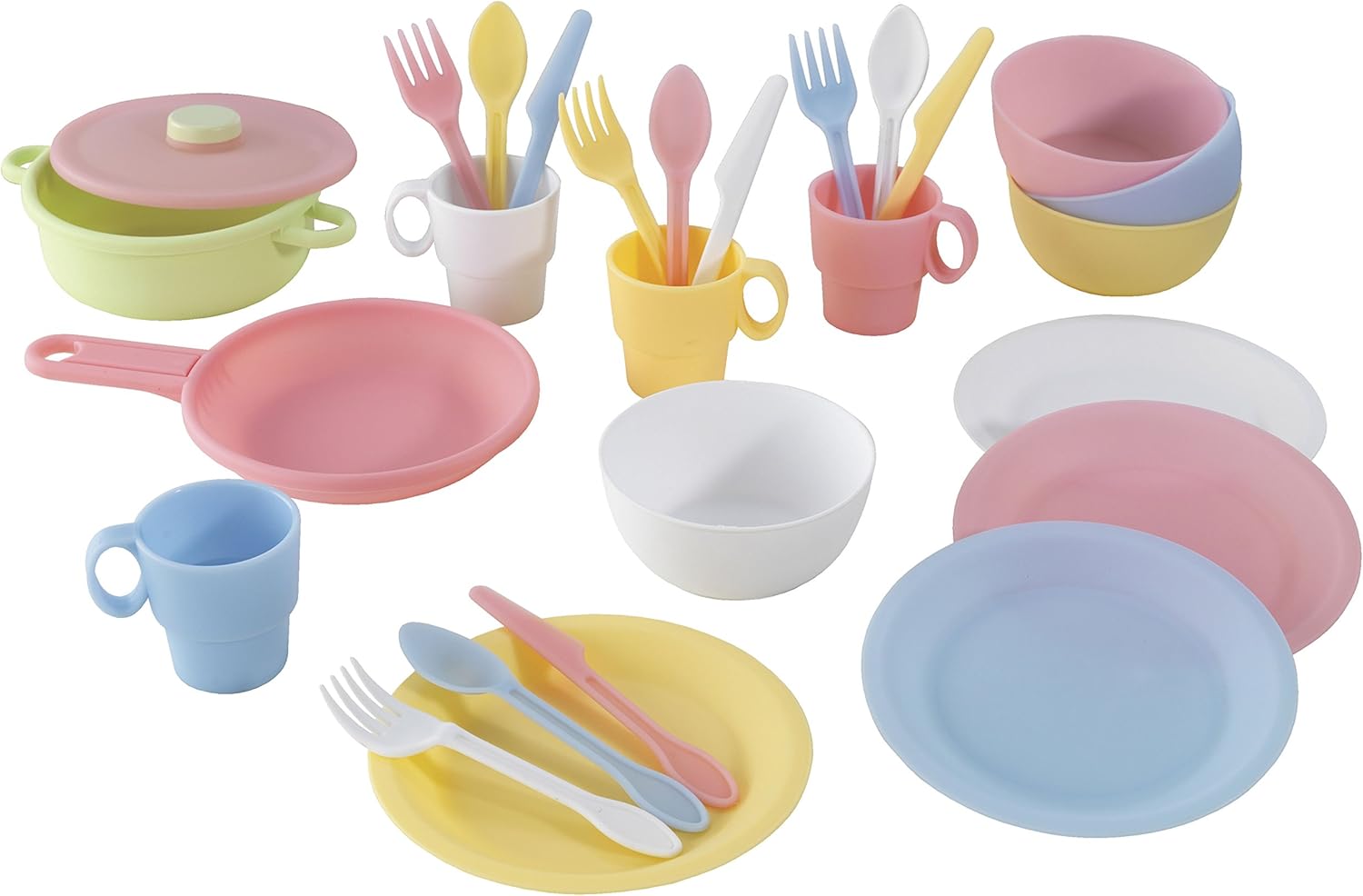 KidKraft 27-Piece Pastel Cookware Set, Plastic... KidKraft 27-Piece Pastel Cookware Set, Plastic...