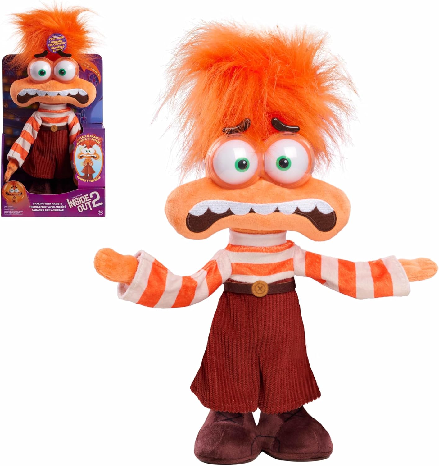 Inside Out 2 Shaking With Anxiety Feature Plush, Kids Toys for Ages 3 Up by Just Play Inside Out 2 Shaking With Anxiety Feature Plush, Kids Toys for Ages 3 Up by Just Play