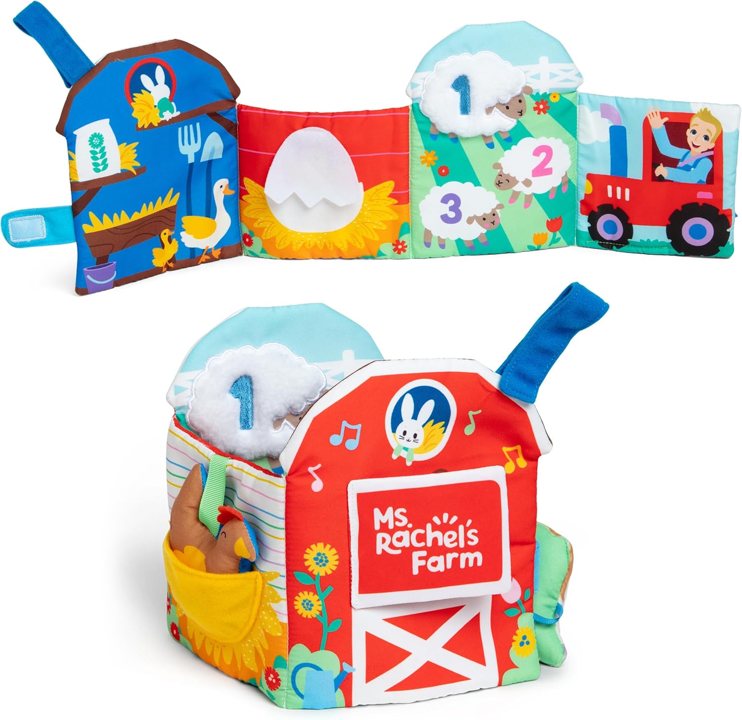 Ms. Rachel Official Sensory Learning Farm, Foldable Soft Baby Book with Plush Cow, Infant Educational Toys for Babies Ages 3 Months to 18 Months Ms. Rachel Official Sensory Learning Farm, Foldable Soft Baby Book with Plush Cow, Infant Educational Toys for Babies Ages 3 Months to 18 Months