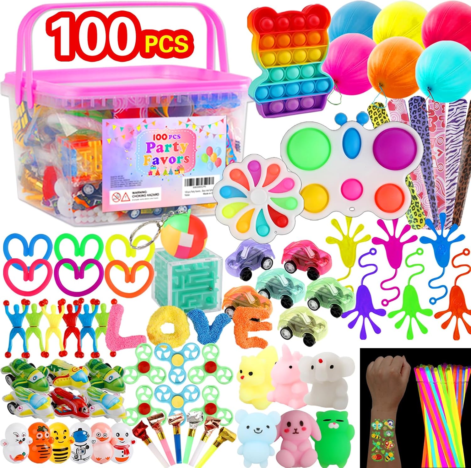 100 pcs Fidget Toys Pack, Party Favors For Kids... 100 pcs Fidget Toys Pack, Party Favors For Kids...