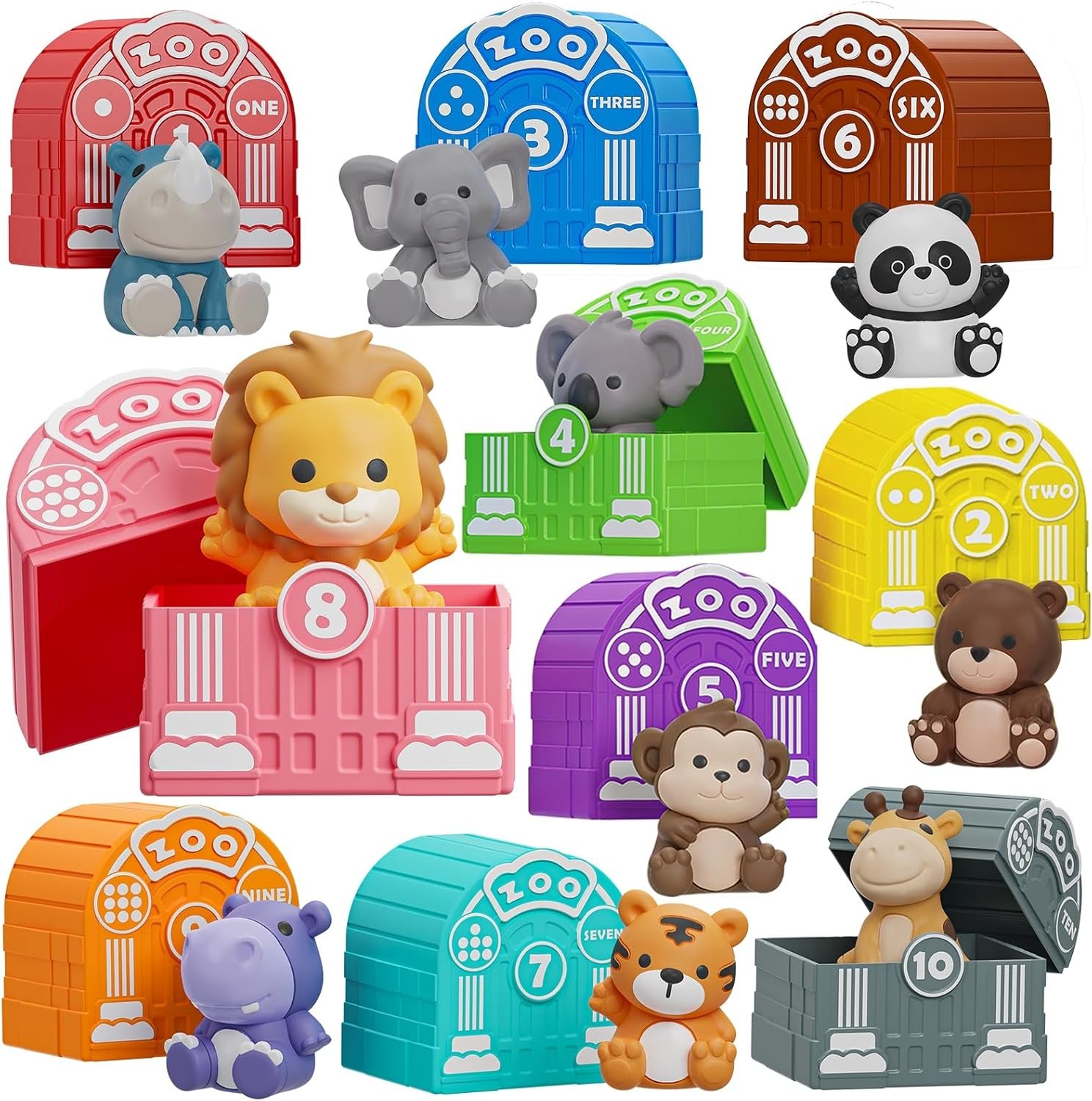 Learning Toy for Toddlers 1 2 3 Year Old, Montessori Educational Counting, Matching & Sorting Sensory Toys, 10 Safari Animals & 10 Zoos, Birthday Easter Gift for Baby Boy Girl Age 12-18 Months Learning Toy for Toddlers 1 2 3 Year Old, Montessori Educational Counting, Matching & Sorting Sensory Toys, 10 Safari Animals & 10 Zoos, Birthday Easter Gift for Baby Boy Girl Age 12-18 Months