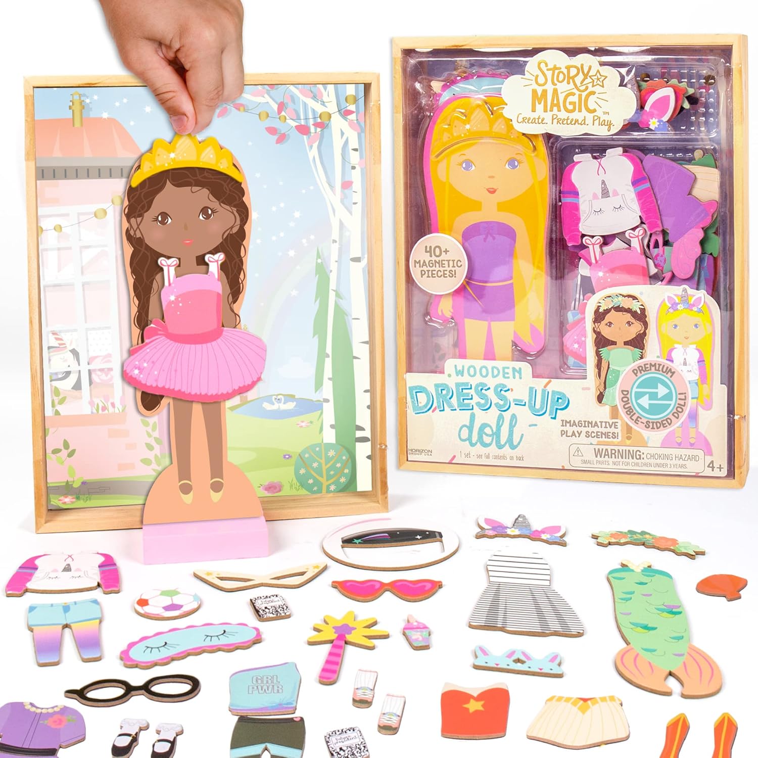 Story Magic Wooden Dress-Up Doll by Horizon Group... Story Magic Wooden Dress-Up Doll by Horizon Group...