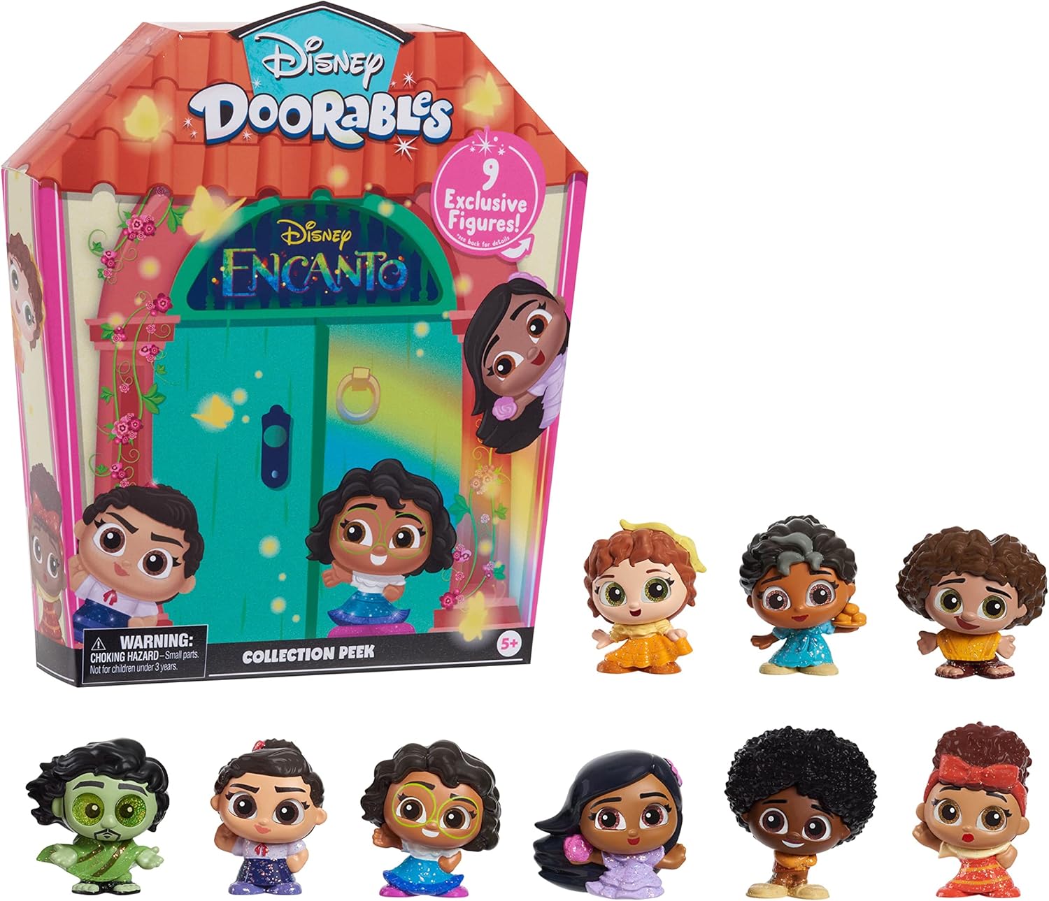 Disney Doorables Encanto Collection Peek, 9 Collectible Figurines in a Casa Madrigal-Themed Box, Kids Toys for Ages 5 Up by Just Play Disney Doorables Encanto Collection Peek, 9 Collectible Figurines in a Casa Madrigal-Themed Box, Kids Toys for Ages 5 Up by Just Play