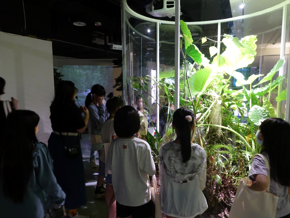 宗博館山神獸策展營 16位小小策展人為主角 9 《圖說》學童參觀「光在萬物」特展展區,汲取創作靈感。〈宗博館提供〉