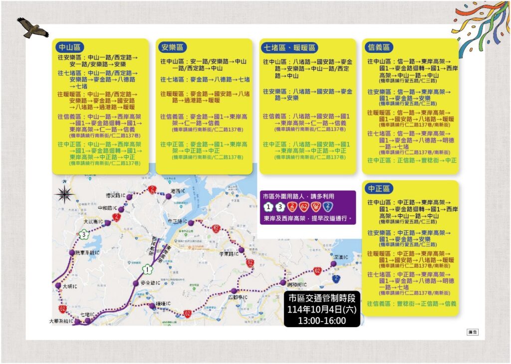 基隆盛事海洋老鷹嘉年華即將登場 管制封路基警宣導替代道路指引卡 14 %E4%BA%8C 22