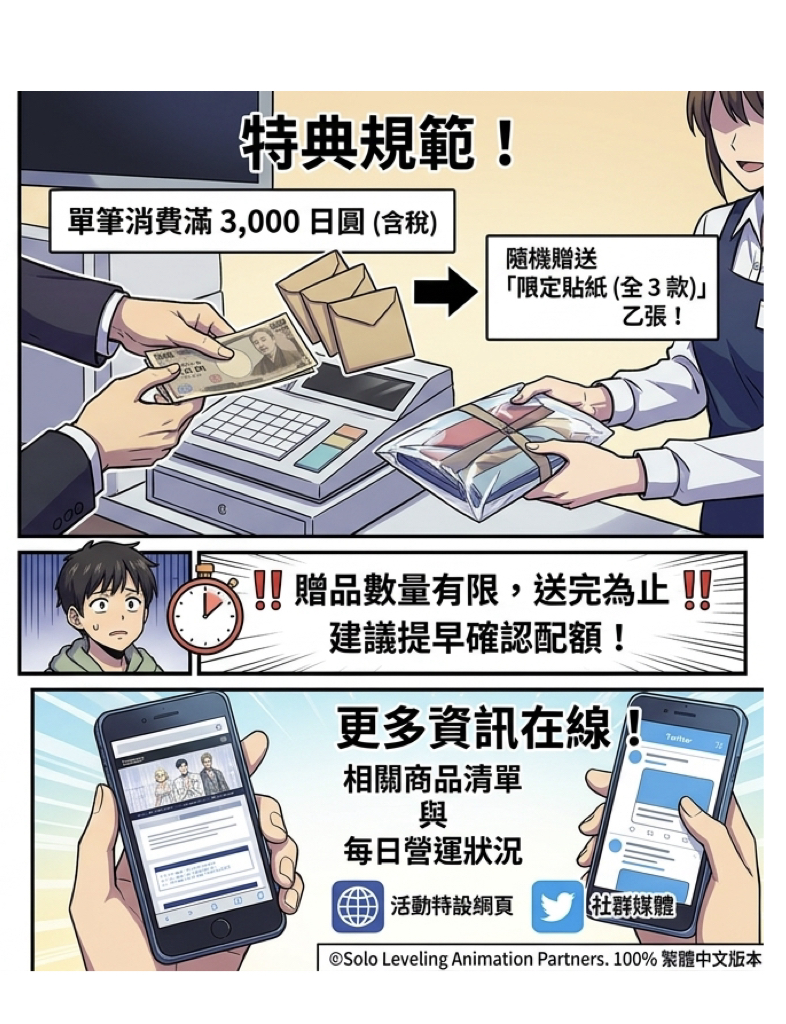 《我獨自升級》秋葉原快閃店5/21開幕!禮服主題周邊與滿額特典 《我獨自升級》秋葉原快閃店5/21開幕!禮服主題周邊與滿額特典
