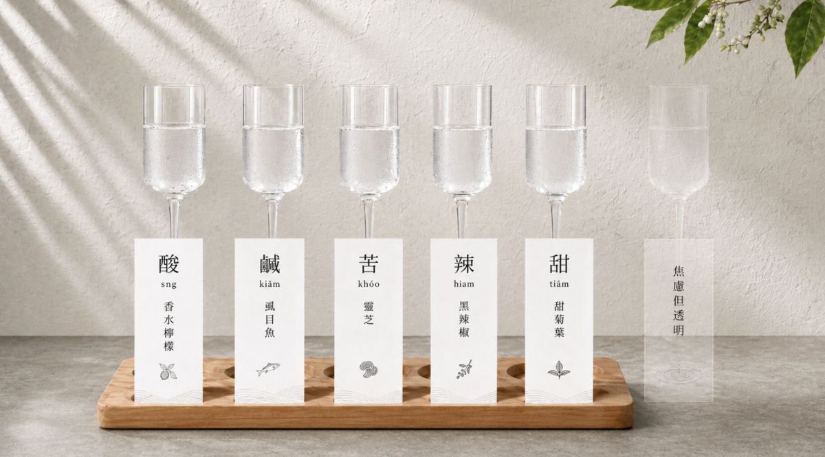 全新物種「新世界系調和水」來了:新創團隊「喝好點」 啟動「水試所ALA藝廊式一號店」品水體驗 圖/拾階而上來到「水試所 ALA」三樓,用一杯水「品味人生旅程(五味)」。看似透明澄澈的液體,卻透過「新世界系調和水(New World Blended Water)」的黑科技,完美承載了酸甜苦辣鹹,甚至能嚐出是在地虱目魚的鮮甜風味。水試所ALA 邀請您親自來品嘗「#人生之五味四態三念」,喝出屬於自己的箇中滋味!(喝好點 提供)