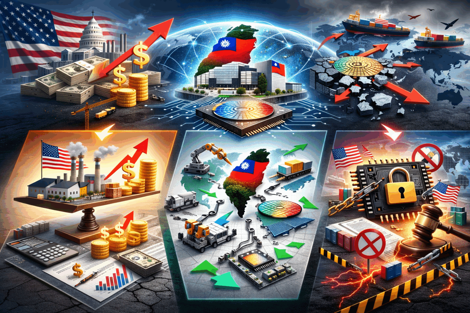 「對美關貿與軍購連動升溫」產業轉型時間還剩多少? 軍購上兆壓力來襲,台灣產業恐陷結構性風險。(圖/Ai生成示意圖)