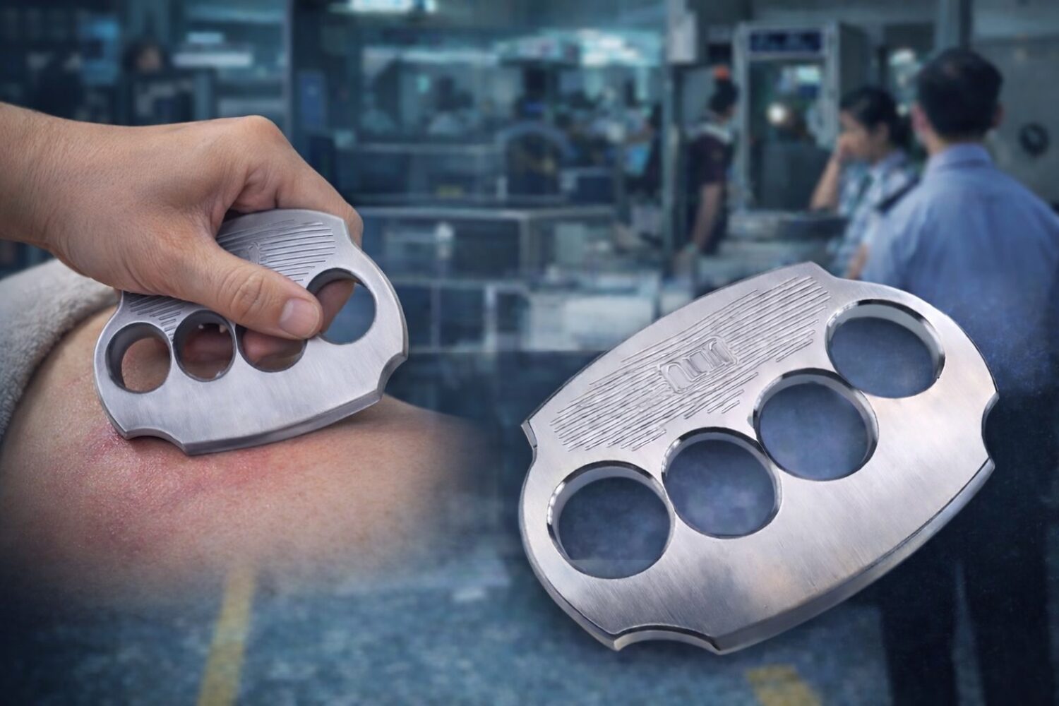 【獨家】筋膜刀也算兇器?機場查驗掀爭議 基層警10秒判斷壓力爆 左為筋膜刀按摩使用示意,右為筋膜刀外觀示意圖,顯示其常見於筋膜放鬆與刮痧用途。(示意圖)