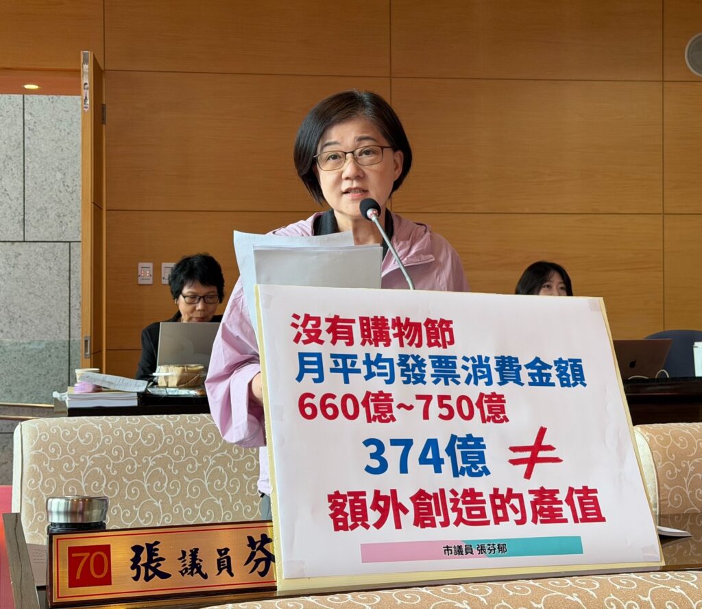 中市月平均消費發票750億 市議員張芬郁質疑購物節成效誇大 30 192210