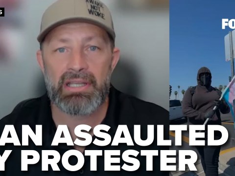 INTERVIEW: Man assaulted by counter-protester carrying trans flag outside state track championship INTERVIEW: Man assaulted by counter-protester carrying trans flag outside state track championship