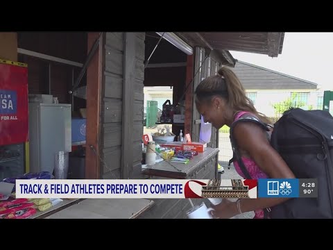 Track and Field athletes preparing to compete in Olympics Track and Field athletes preparing to compete in Olympics
