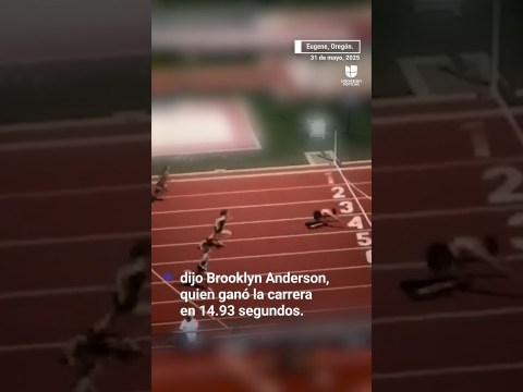 Atleta tropieza pero gana la carrera con un salto mortal Atleta tropieza pero gana la carrera con un salto mortal
