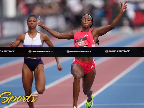 Ackera Nugent POWERS to victory in women's short hurdles 100m at Grand Slam Miami | NBC Sports Ackera Nugent POWERS to victory in women's short hurdles 100m at Grand Slam Miami | NBC Sports
