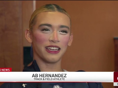 Trans athlete wins high jump event, shares podium Trans athlete wins high jump event, shares podium