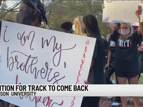 Clemson track and field protests discontinuation of program Clemson track and field protests discontinuation of program