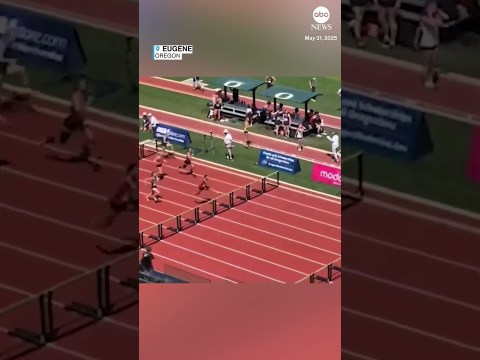 High school track star somersaults her way to finish line High school track star somersaults her way to finish line