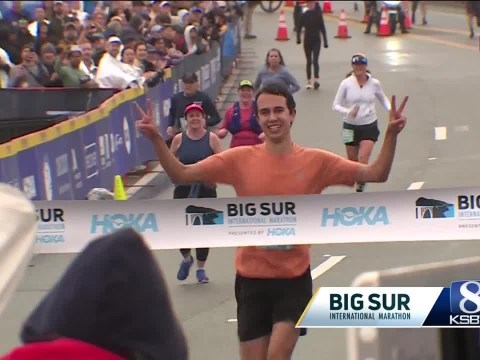 First runner crosses finish line at 2025 Big Sur International Marathon First runner crosses finish line at 2025 Big Sur International Marathon