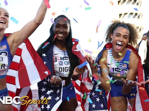 Sydney McLaughlin's golden anchor leg in 4x400m relay delivers perfect ending for Team USA at Worlds Sydney McLaughlin's golden anchor leg in 4x400m relay delivers perfect ending for Team USA at Worlds