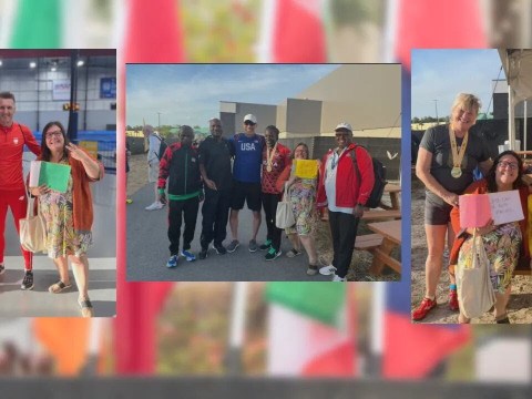 Say cheese: Gainesville woman takes photos with athletes at World Masters competition Say cheese: Gainesville woman takes photos with athletes at World Masters competition