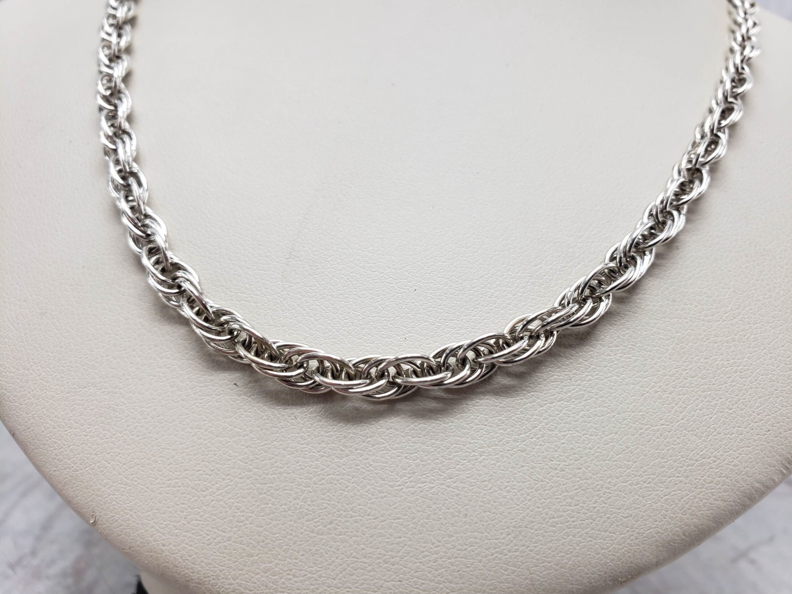 Necklace SS Unisex 24″ Rope Chain, 17.44DWT .925 Sterling Silver