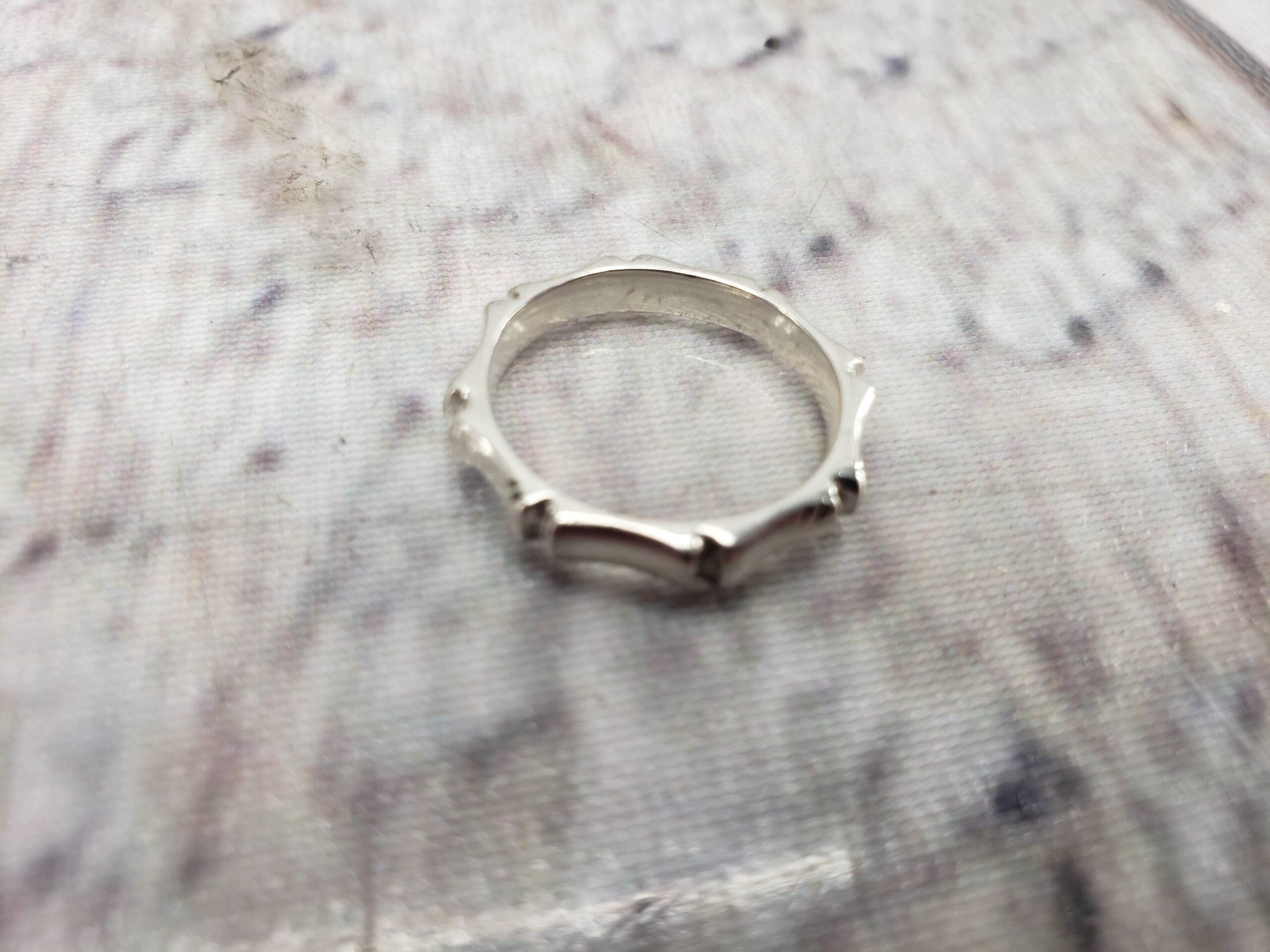 Ring SS Unisex Sz 7 1.9DWT .925 Sterling Silver, Bamboo Ring