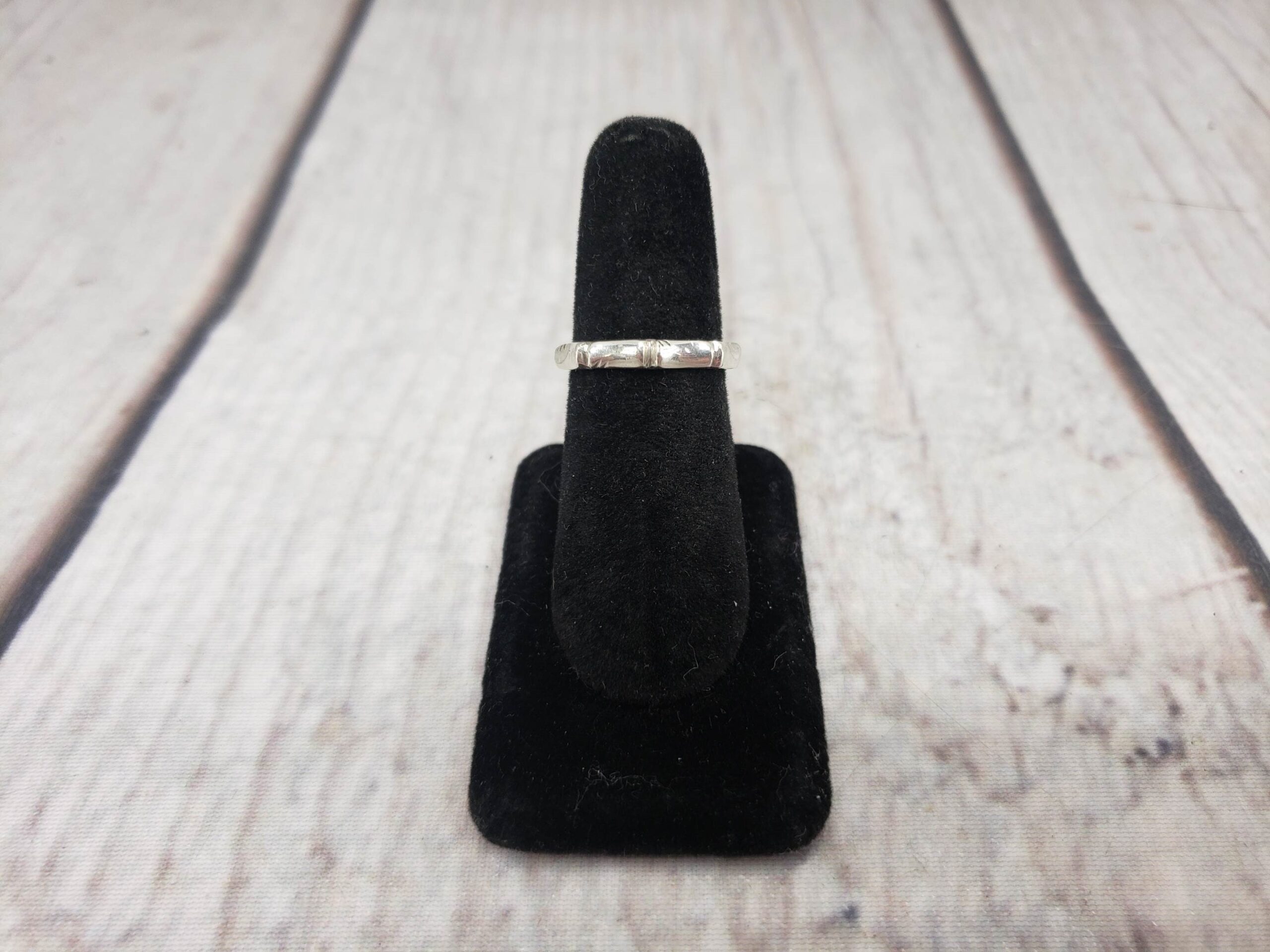 Ring SS Unisex Sz 7 1.9DWT .925 Sterling Silver, Bamboo Ring