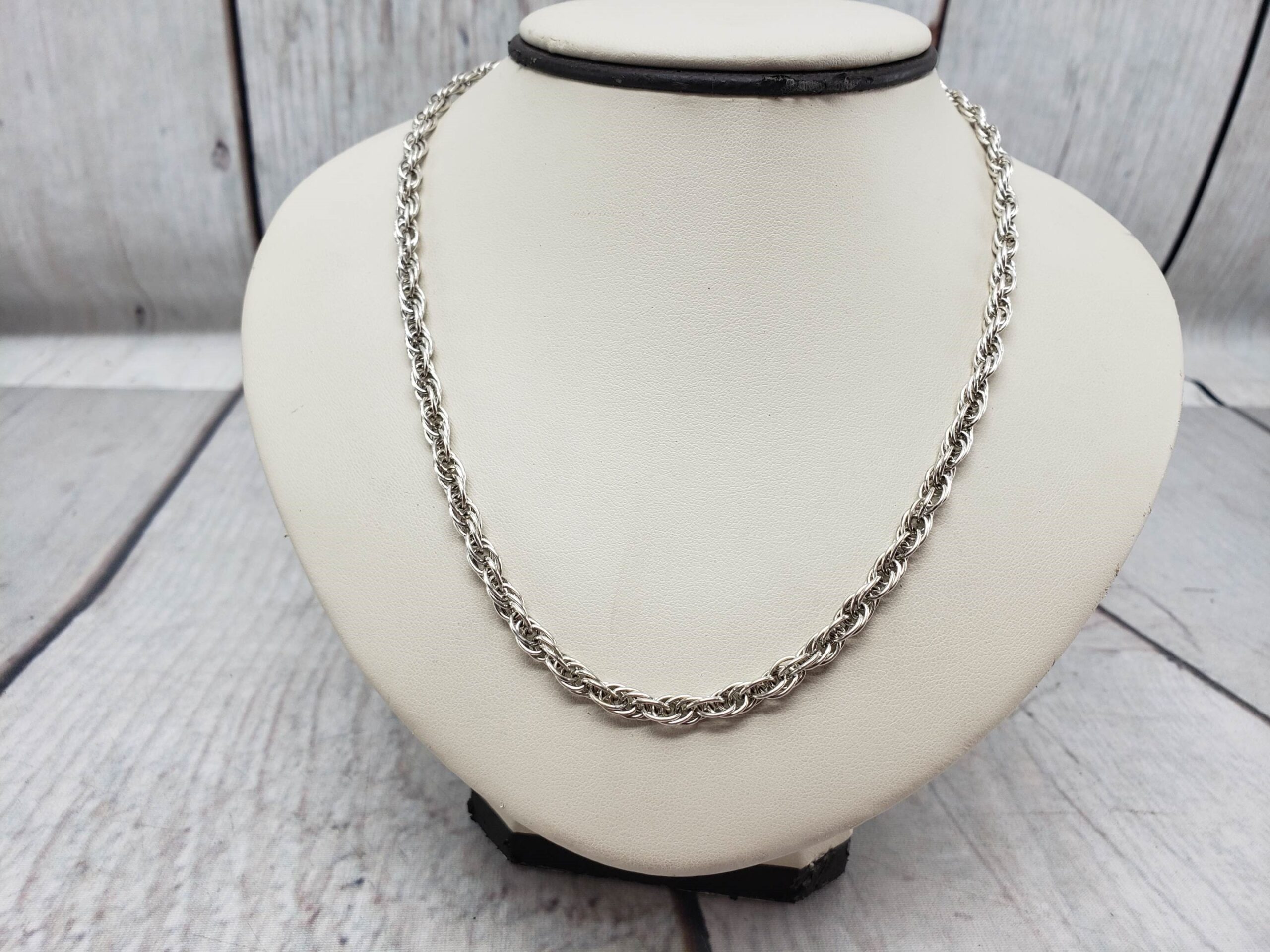 Necklace SS Unisex 24″ Rope Chain, 17.44DWT .925 Sterling Silver