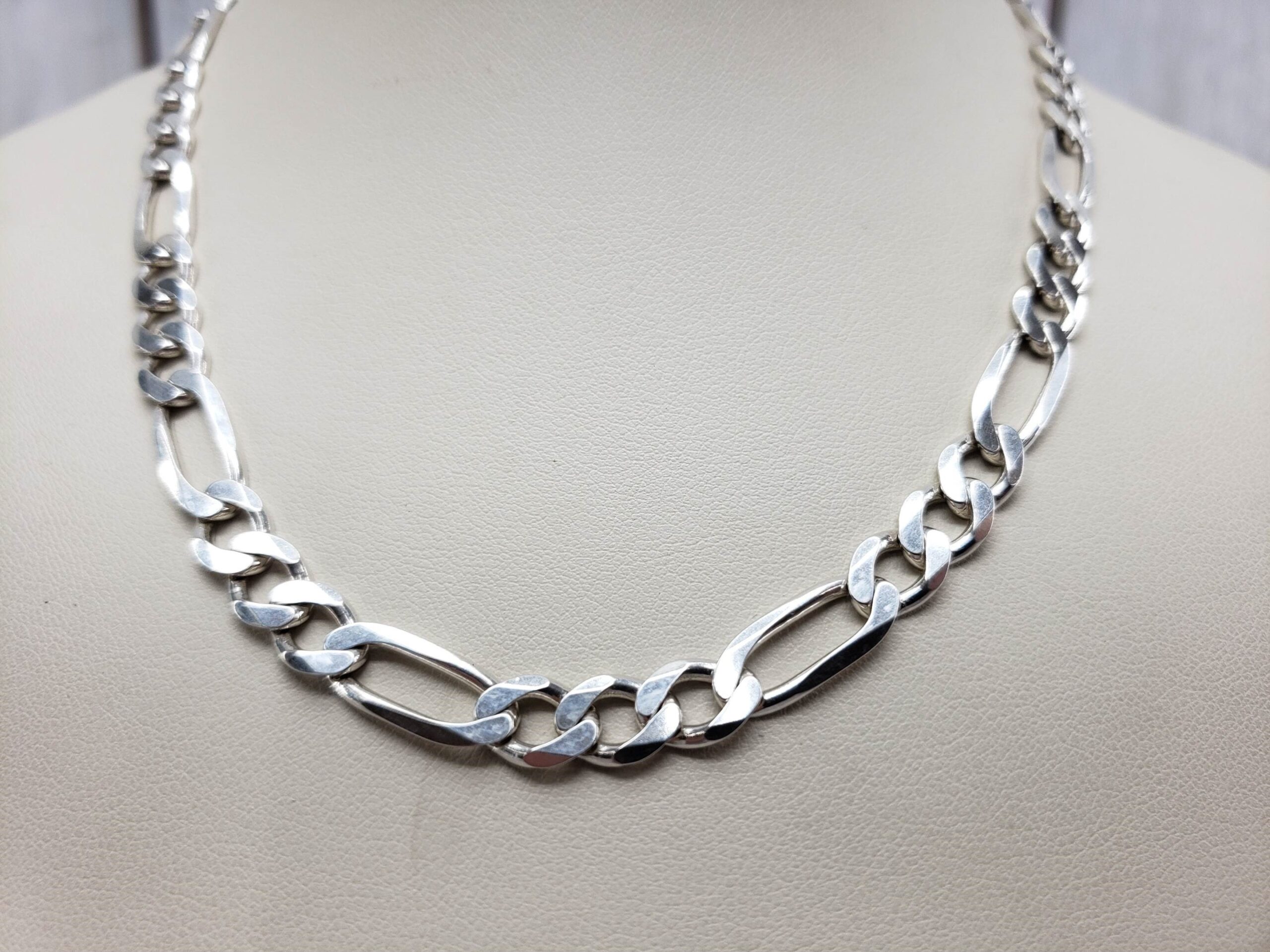 Necklace SS Unisex 16″ Figaro Chain, 15.4DWT .925 Sterling Silver