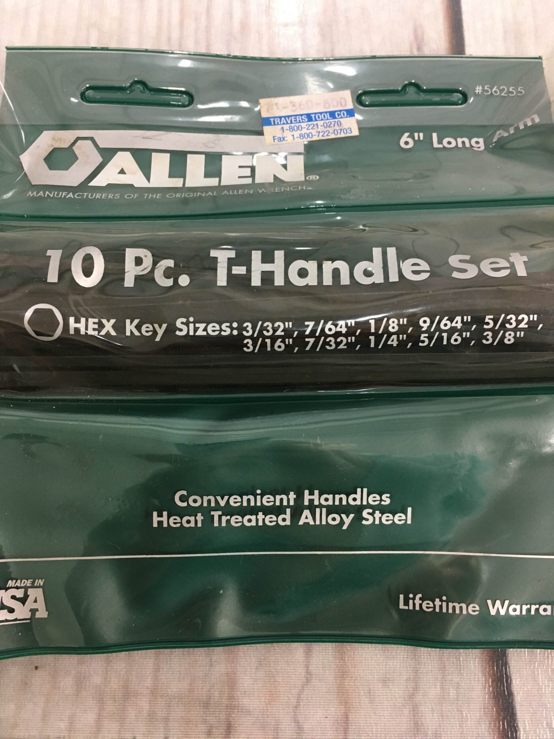 ALLEN 56255 10pc T-Handle Hex Keys Made in USA, Set