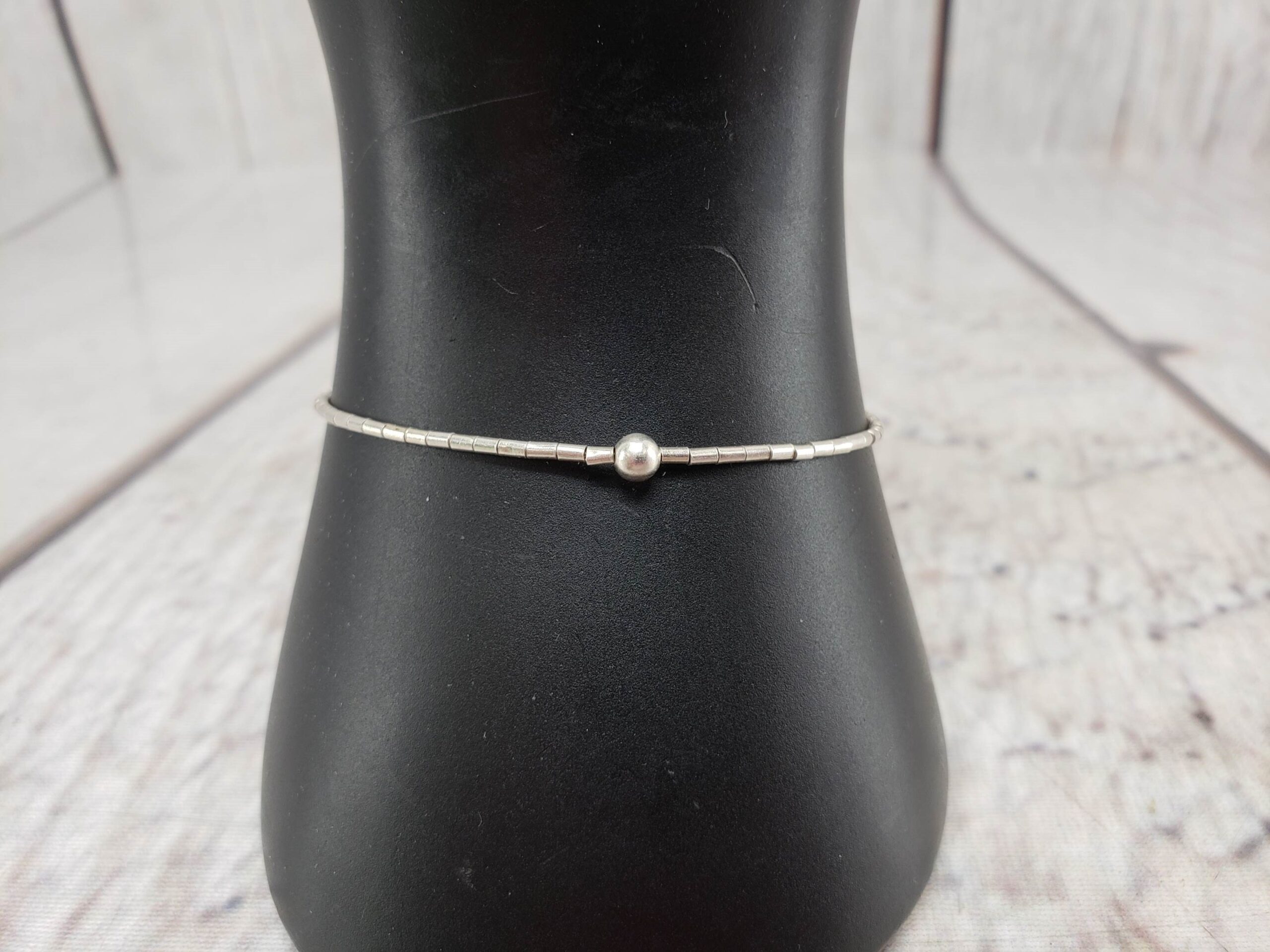 Bracelet SS Women Expandable (approx. 6″+) 0.90DWT .925 Sterling Silver, Beaded