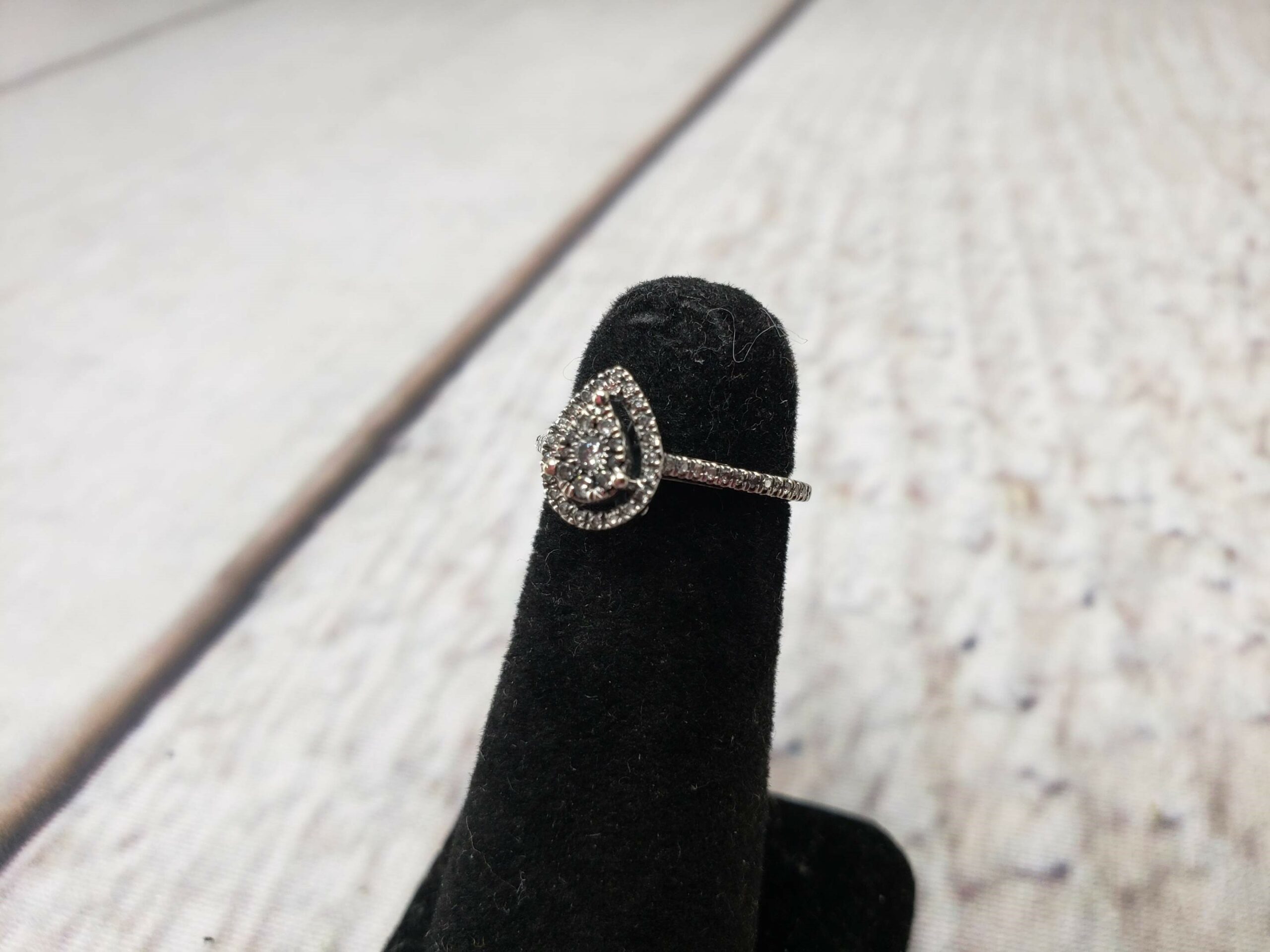Ring WG Youth Sz 4 1.3DWT 10k White Gold, Covered in Round Cut Diamonds