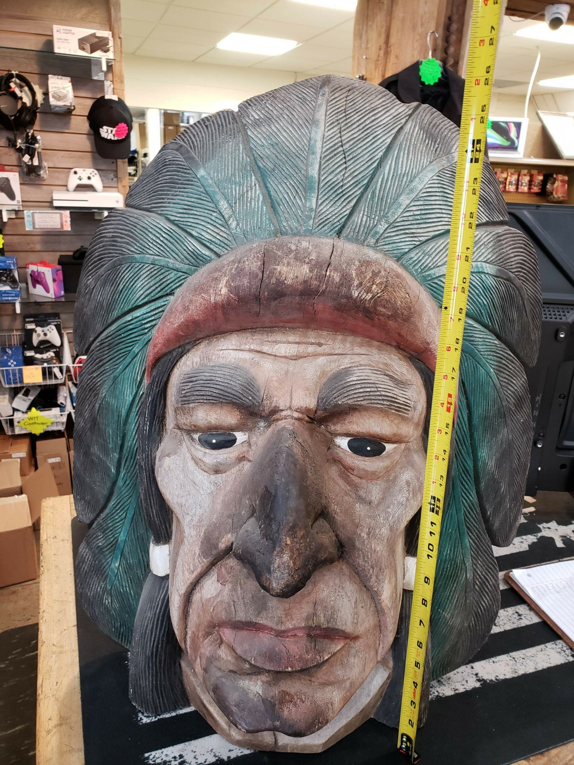 Late 1800’s Hand Carved Indian Face / Mask