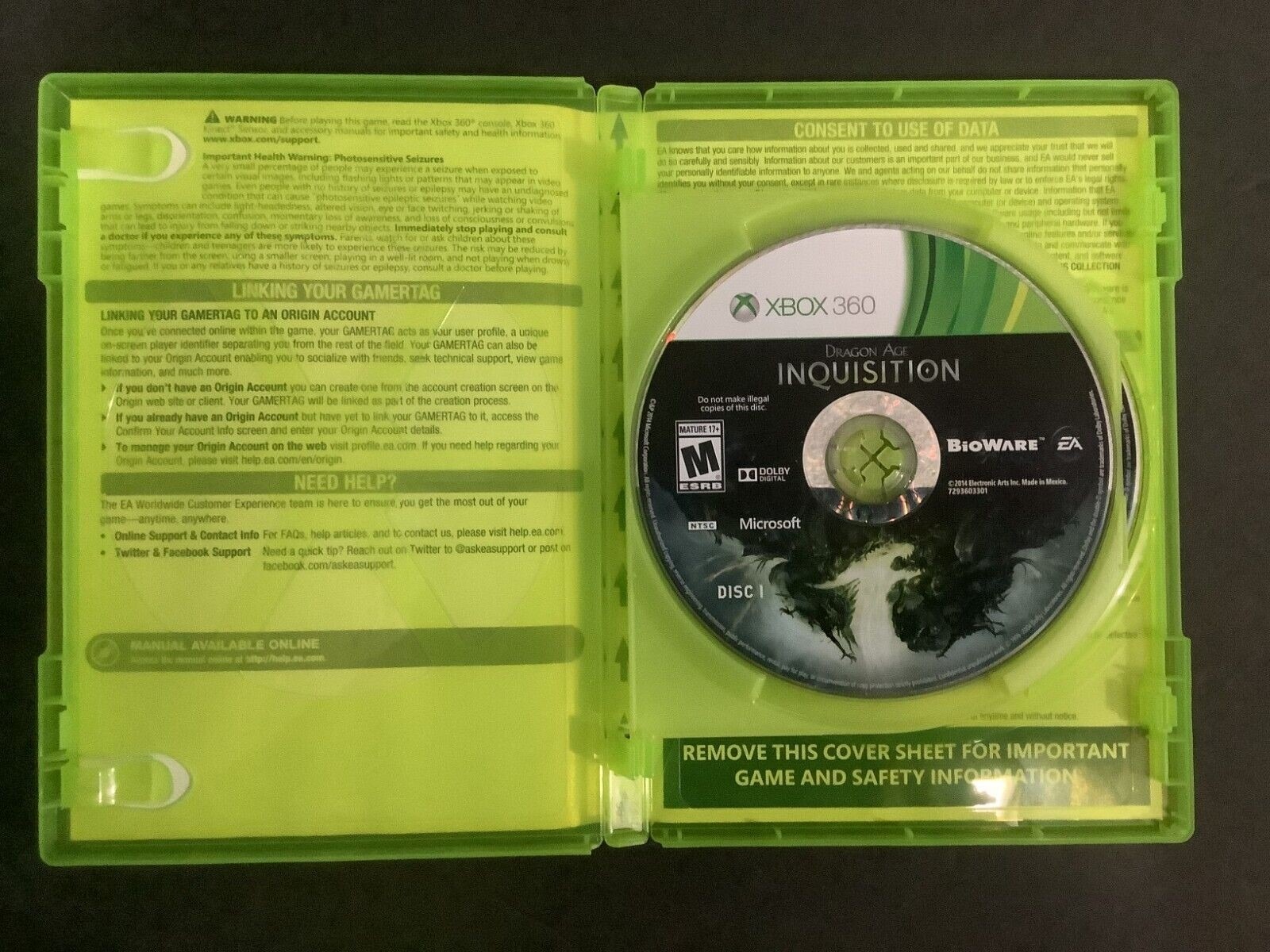 Microsoft XBox 360 Dragon Age: Inquisition *No Manual* Xbox 360 Games Games