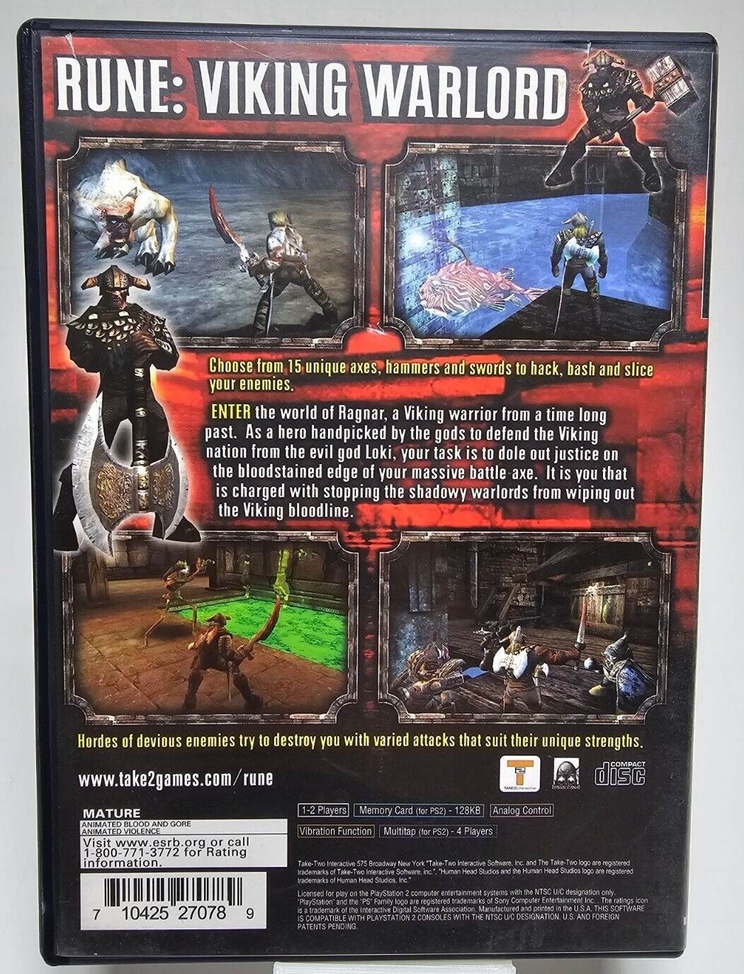 Sony Playstation 2 PS2 Rune Viking Warlord *Black Label & No Manual* PS2 / Playstation 2 Games Games