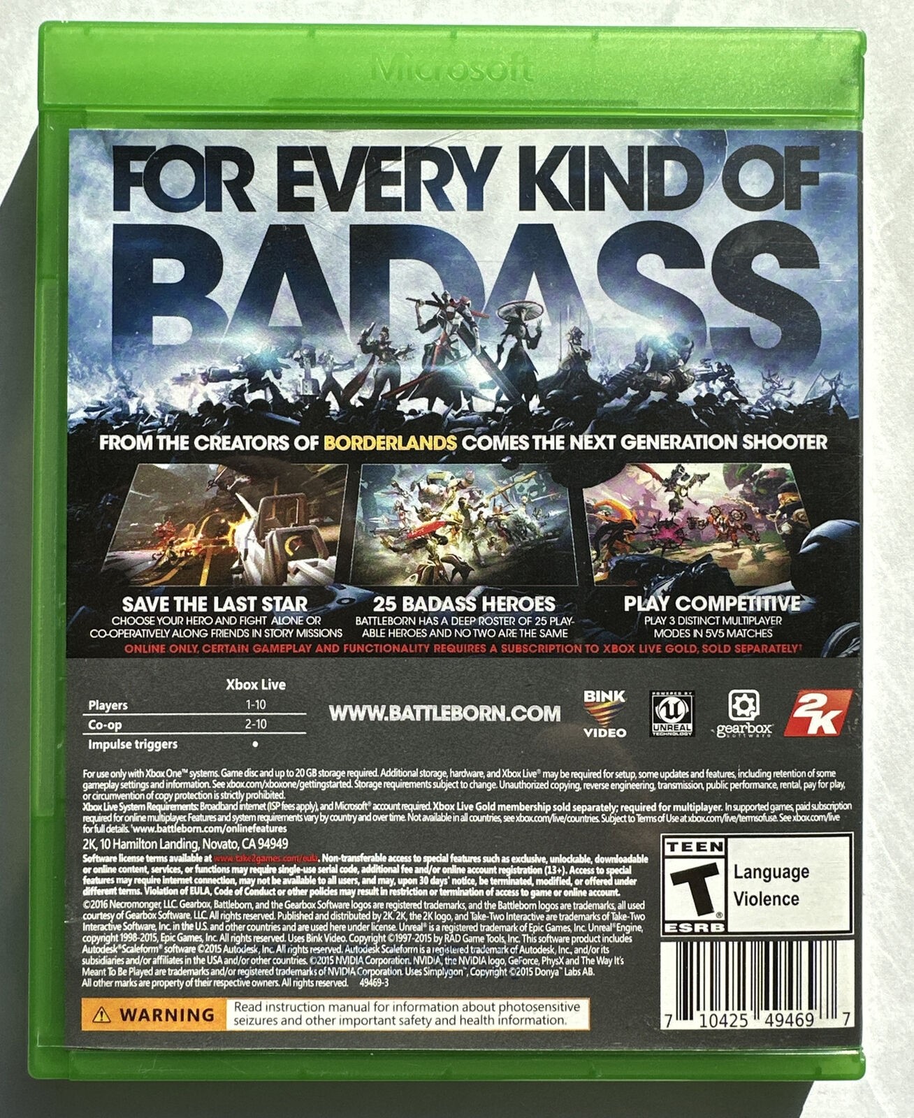 Battleborn Xbox One Game 2016