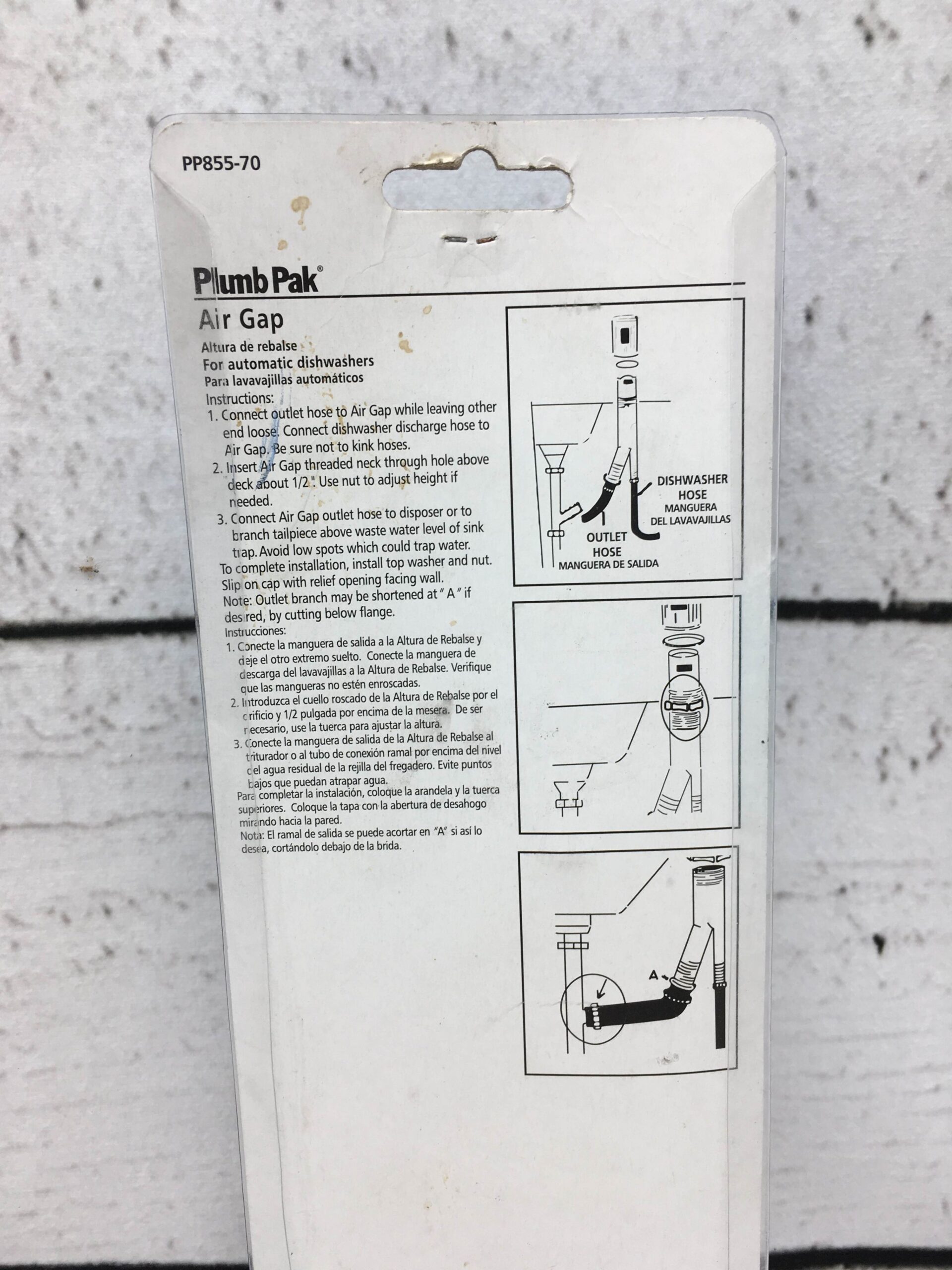 PP855-70 Air Gap Plumbing