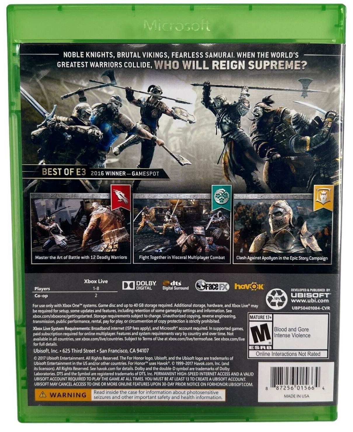 For Honor *CIB* Xbox One Games Games