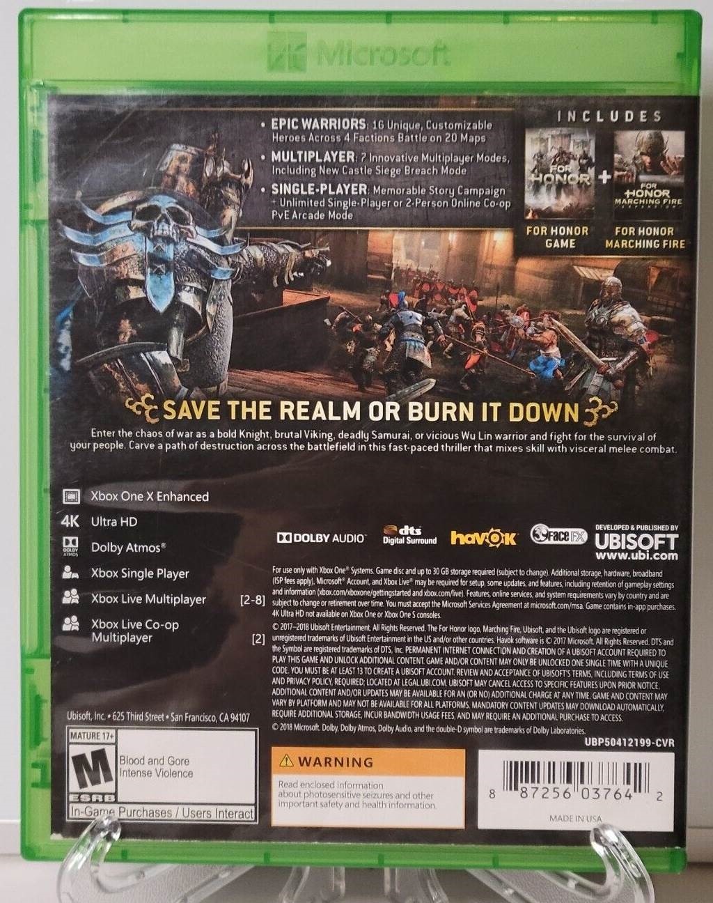 For Honor Marching Fire Edition *CIB* Xbox One Games Games