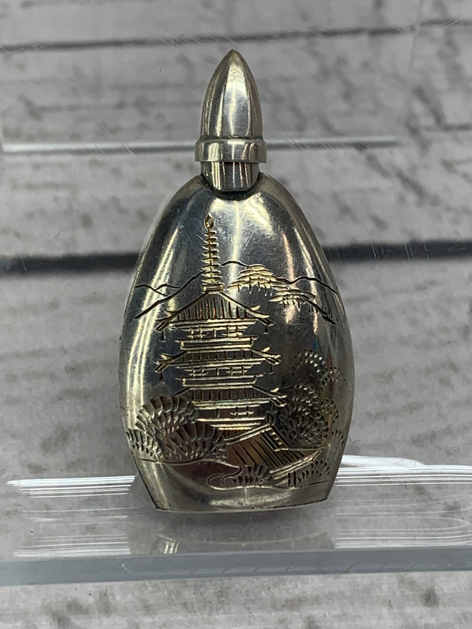 Antique Japanese Silver Perfume Flask