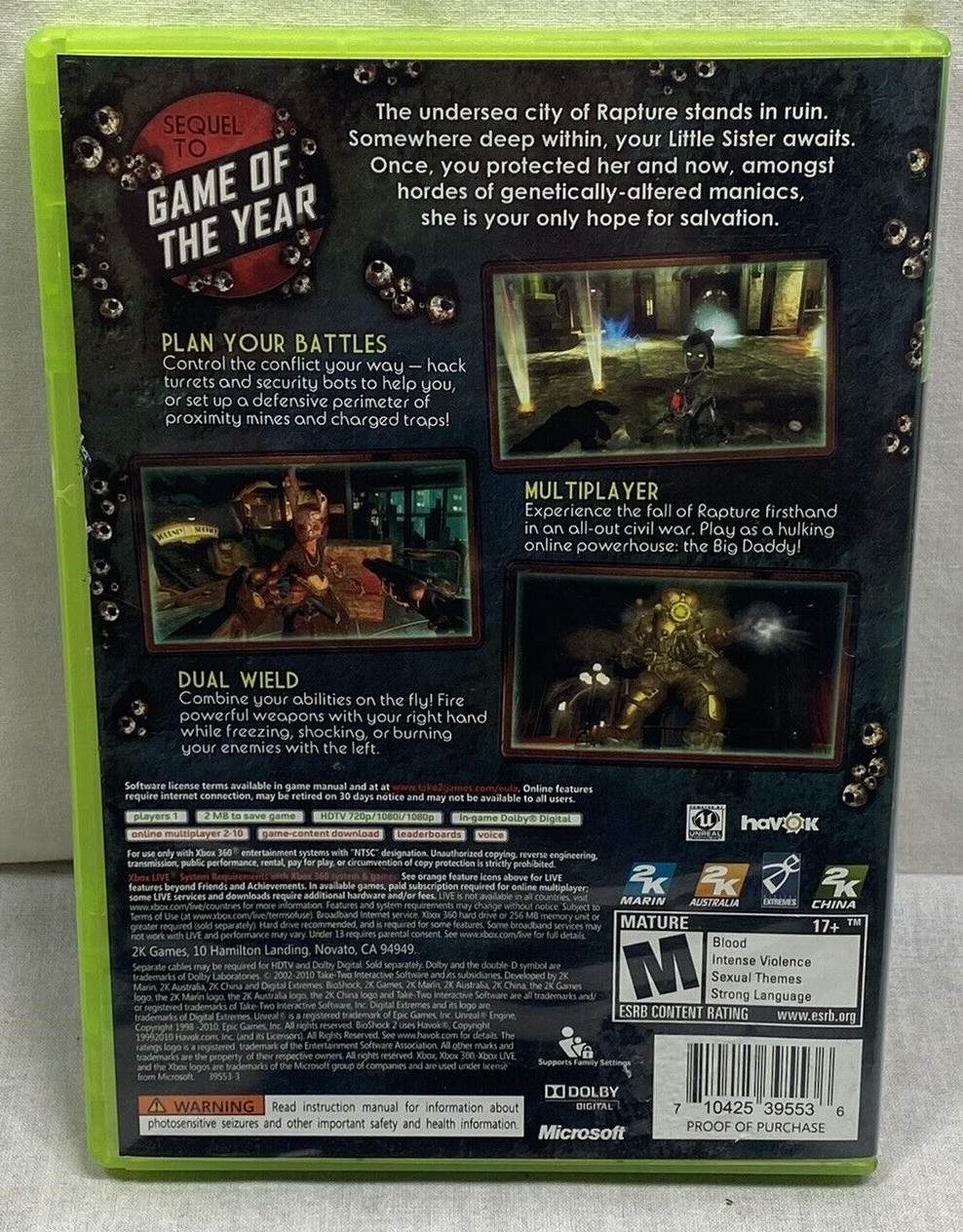 BioShock 2 *CIB* Xbox 360 Games Games